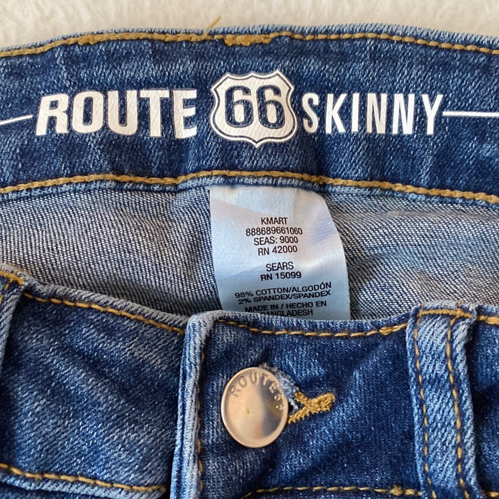 brand: route 66 skinny color: blue size:2